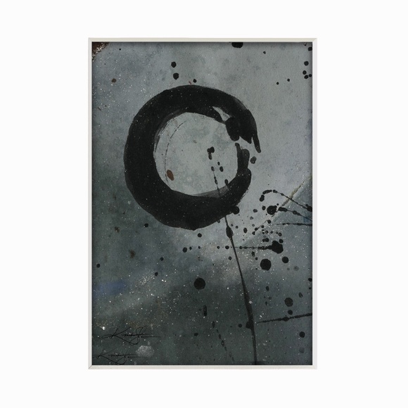 12 Enso paintings, Zen Circle abstract Original  - Enso Collection 14 - Picture 8 of 16